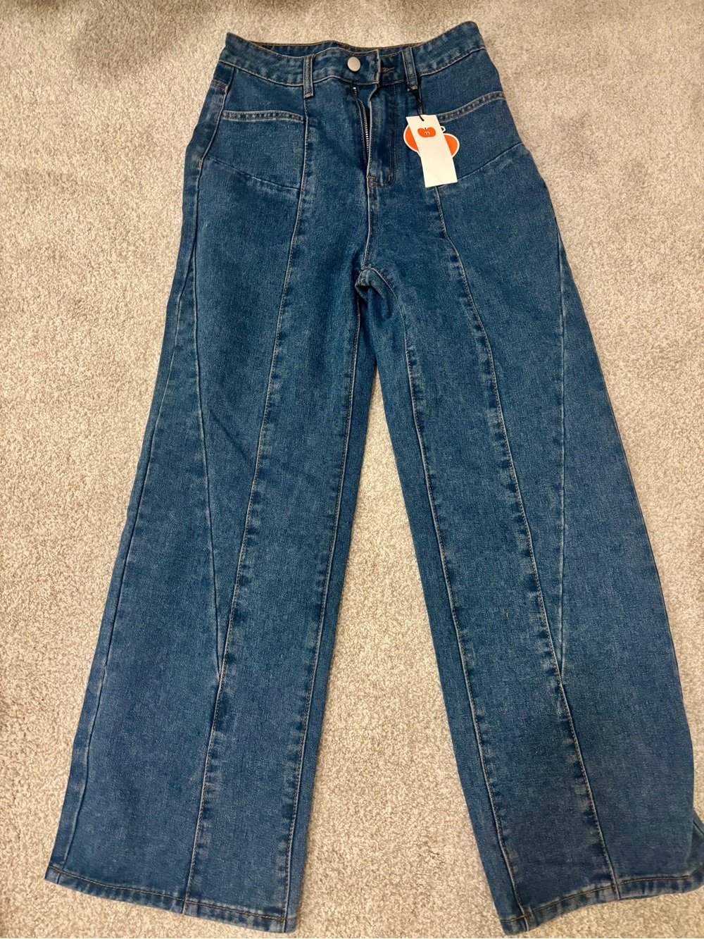 Cider mid waist pocket straight Leg Jeans